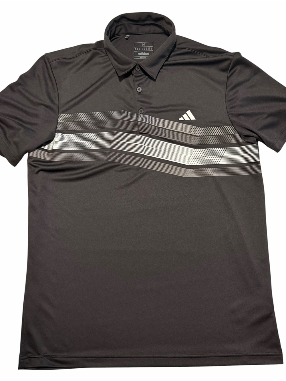 Adidas Golf polo drifit moisture wicking shirt men’s medium 90s y2k style black - Picture 2 of 4
